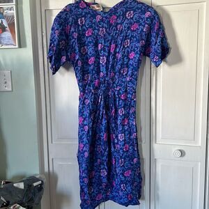 Vintage 80s Maggy London by Jennifer Booher 100% silk Floral dress - Size 10